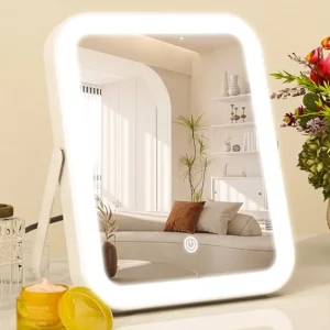 8x10 Inch Lighted Vanity Mirror, 3-Color Dimmable LED Lighting