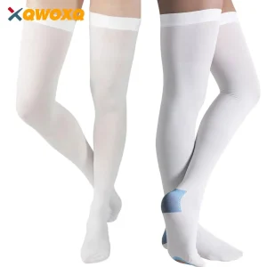 1 Pair Anti Embolism Stockings, 15-21 MmHg, Ted Hose White Compression Socks