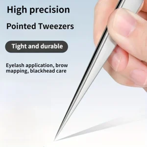 Stainless Steel Precision Pointed Tweezers, Eyebrow Pliers, Pimple/Blackhead Extraction