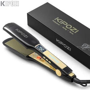 KIPOZI Professional Titanium Flat Iron Hair Straightener and Curling Iron